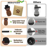 Nesayver Dog Socks Shoes to Prevent Licking Paws for Hardwood Floors, Pet Booties for Hot Pavement with Grip Traction Control, Winter Boots & Paw Protectors for Small Medium Large Senior Dogs,Khaki M