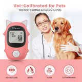 Jettiplex Pet Glucose Meter Kit,Pet Blood Sugar Monitor Kit for Dogs, Cats, Rabbits & Small Animals - Complete Health Tracking Set with 50 Strips & 50 Lancets, Featuring Simple-Use Meter for Gentle & Reliable Health Tracking（orange-red）