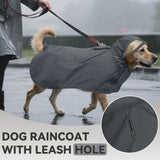 Dora Bridal Dog Raincoat for Large Dogs, Adjustable Clear Hooded Dog Rain Jacket, Waterproof Dogs Rain Coat Poncho with Reflective Strips for Labrador, Golden Retriever, German Shepherd, Grey,3XL