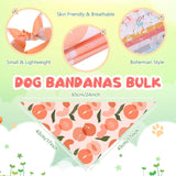 Amylove 50 Pcs Spring Dog Bandanas Bulk Puppy Floral Dog Bibs Holiday Washable Scarf Pets Triangle Head Scarfs Bandanas Pet Costume Outfit(Flower,Small)