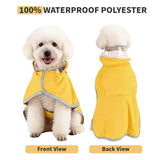Dog Raincoat, Adjustable Dog Rain Jacket, Waterproof Dog Poncho, Clear Hooded Double Layer, Reflective Strip & Storage Pocket for Small Dogs (S)