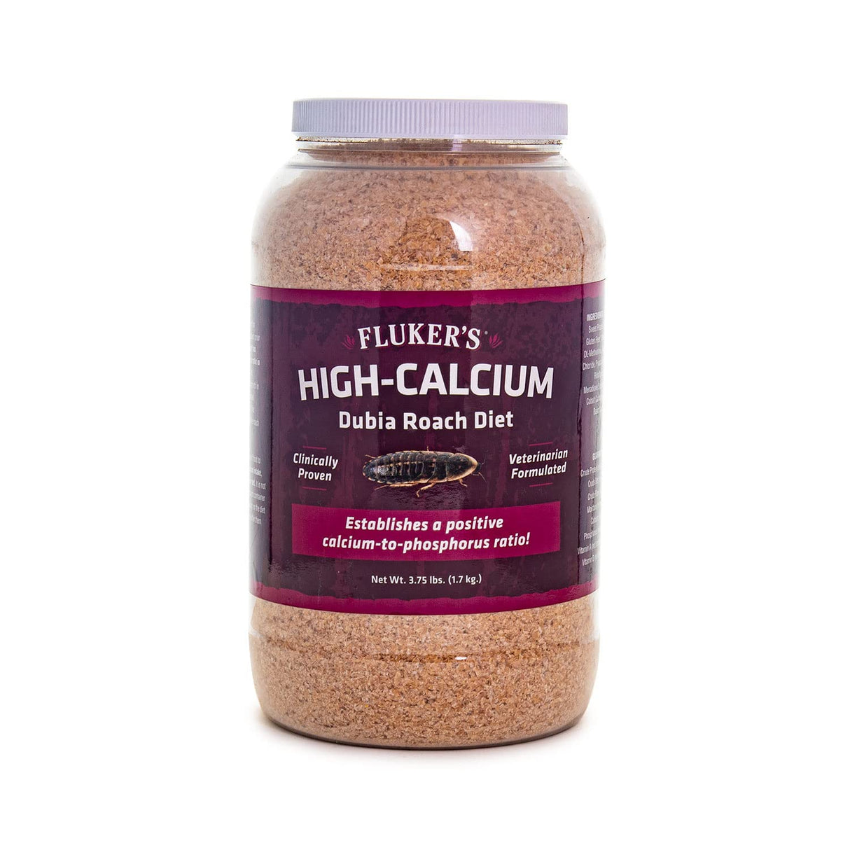 Fluker's High Calcium Dubia Roach Diet, Can Be Used as a Gut-Loading Food or Bedding, 3.75 lbs.