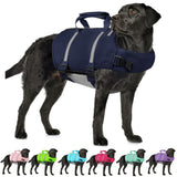 AOFITEE Dog Life Jacket, Dog Life Vest with Zipper and High Flotation, Reflective Dogs Swimming Vest, Adjustable High Buoyancy Pet Swimsuit Lifesaver for Small Medium and Large Dogs, L