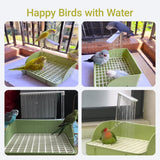 ROOJUNE Bird Bath, Automatic Parrot Shower Bath with Pump, Birds Shower Bathtub with Running Water, Birdcage, Medium Birds Parakeet Budgies Cockatiels Conures Finches, Lovebird