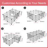 VISCOO 12 Panels Small Animal Playpen, 48" x 24" x 16" Pet Playpen with Waterproof Mat, C&C Cage for Guinea Pigs, Puppy Play Pen, Bunny Playpen, Indoor Outdoor Portable Metal Wire Yard Fence