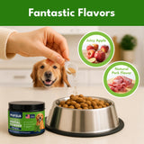 Pupzle Dog Teeth Cleaning Powder for Fresh Breath, Dog Dental Powder, Tartar & Plaque Focused, Natural Breath Freshener, Pet Dental Supplement with Probiotics for Gut Health, Mint, 60 Days Supply