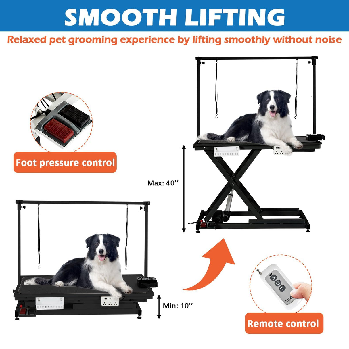 Electric Dog Grooming Table, 50 Inch Hydraulic Pet Grooming Table, Dog Grooming Station with Aluminium Overhead Arm, Anti Slip Tabletop, 6 USB Ports, 300 LBS Capacity