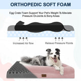 Yiruka Jumbo Dog Bed for Extra Large Dogs, Washable Orthopedic Dog Bed with 4-Sides Removable Bolster, Waterproof Non-Slip Egg-Crate Foam Pet Couch Sofa, Pink