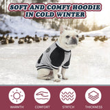BEAUTYZOO Dog Sweaters for Small Medium Large Dogs, Dog Hoodie Warm Fleece Dogs Winter Clothes Cute Stylish Boy & Girl Dog Sweatshirts, Grey Sport Coats Baseball Uniform Jackets for Puppy, M