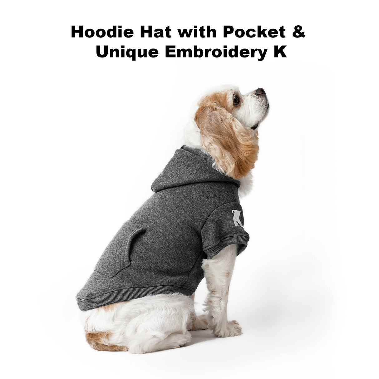 Koneseve Dog Hoodie Fleece Dog Clothes Warm Sweater with Hat for Medium Large Dogs Cat Hooded Shirt Kitten Pet Basic Sweatshirt with Pocket Doggie Soft Winter Coat Apparel (Grey; 4XL)