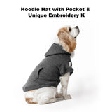 Koneseve Dog Hoodie Fleece Dog Clothes Warm Sweater with Hat for Medium Large Dogs Cat Hooded Shirt Kitten Pet Basic Sweatshirt with Pocket Doggie Soft Winter Coat Apparel (Grey; 4XL)