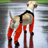Dog Suspender Boots, Large Dog Rain Boots, Waterproof Doggy Winter Boot Snow Pants, Paw Protectors Legging Shoes with Suspenders, Anti-Slip Rain Boot (Small, Oranged)