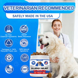 Dog Allergy Chews 180PCS Omega 3 Fish Oil Anti-Itch Treats Skin & Coat Supplement with Colostrum Probiotics Dog Itching Skin Relief Dry Skin Itchy Licking Seasonal Allergies Immune Support