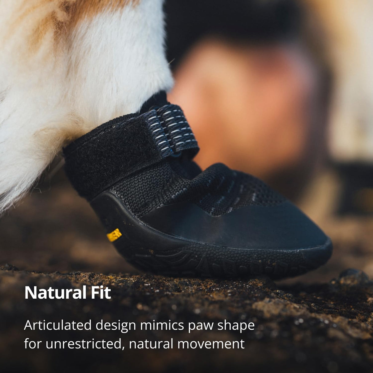 Ruffwear, Ridgeline Dog Boots, Breathable Knit Upper, Nonslip Rubber Outsole, Multi-Directional Lugs, TPU Toe Rand, Reflective Strap, Easy On/Off, for Hot Pavement & Trail, Obsidian Black, 2.50"
