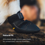 Ruffwear, Ridgeline Dog Boots, Breathable Knit Upper, Nonslip Rubber Outsole, Multi-Directional Lugs, TPU Toe Rand, Reflective Strap, Easy On/Off, for Hot Pavement & Trail, Obsidian Black, 2.50"