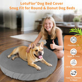 Dog Bed Covers Replacement Washable Waterproof Round Bed Protector for Donut Bed & Dog Couch, Gray 45 Inch