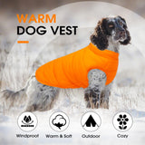 LeleTail Large Dog Winter Coat with Back Zipper & Detachable Scarf, Waterproof Warm Dog Snow Jacket, Dogs Puffer Vest for Golden Retriever, German Shepherd, Orange 2XL