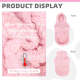 KOOLTAIL Fuzzy Dog Sweater Hoodie for Small Medium Large Dogs, Soft Fleece Pet Clothes Sweatshirt with Leash Hole, Warm Winter Dog Sherpa Jacket Snuggie Cold Weather Coat for Puppy Cats Girl, Pink L