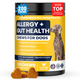 BFDEREN Dog Allergy Chews Probiotics for Dogs Yeast, Itchy Skin and Itchy Ears Itch Relief Immune Pre Probiotic Chews for Pet Digestive Health Anti Itch