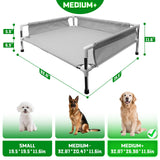 Makerfire Elevated Dog Bed, Raised Dog Sofa Bed for Medium Dogs, Detachable Cooling Indoor/Outdoor Pet Cot with Non-Slip Feet, Polyester Cotton (33''L x 26.5''W x 11.6''H)