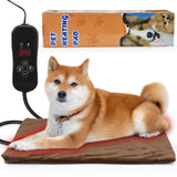 NAMOTEK Pet Heating Pad Adjustable Temperature with Timer, Waterproof Heated Mat with Chew Resistant Cord, Auto Power-Off Electric Indoor Pet Heat Pad for Dogs and Cats