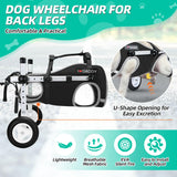 Nasjac Dog Wheelchair for Back Legs - Lightweight Portable Wheelchair with Reflective Stripes, Adjustable Pet Wheelchair Cart for Senior, Arthritis, Paralyzed, Injured, or Disabled Dogs (Black, S)