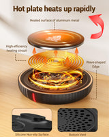Large Candle Warmer Plate - Coffee Cup Mug Warmer for Desk, Candle Melter, Electric Mug Heater for Beverages, Milk & Tea, Coffee Accessories Ideal Gifts Keep Cup Warm (Black)