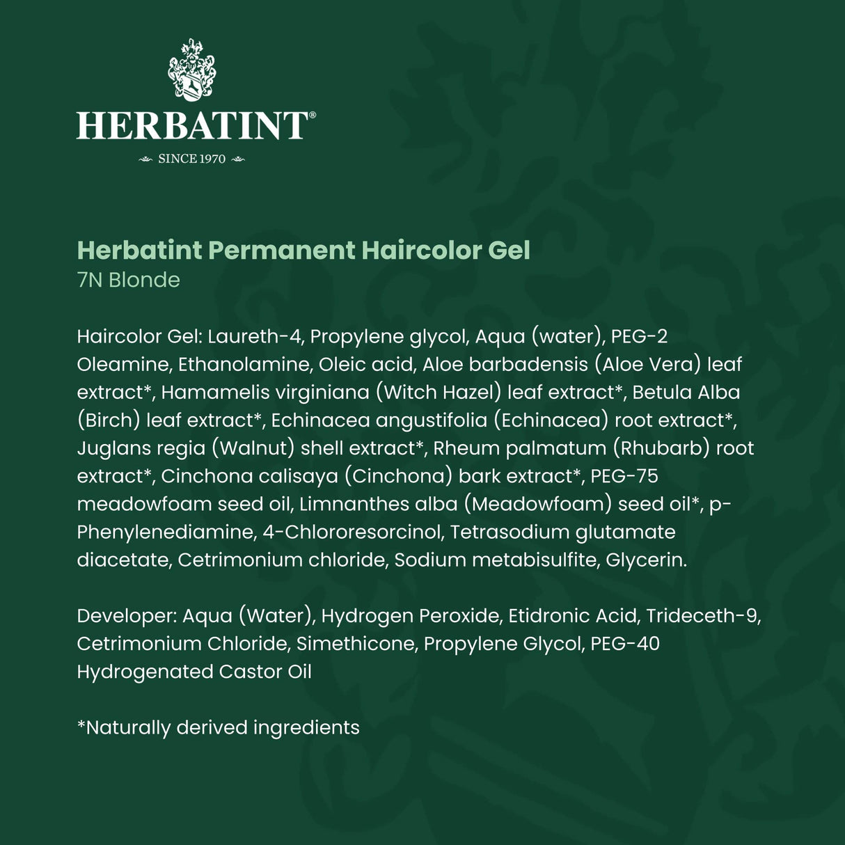 Herbatint Permanent Haircolor Gel, 7N Blonde, Alcohol Free, Vegan, 100% Grey Coverage - 4.56 oz (3 Pack)