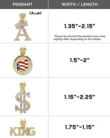 Icemond Rhinestone Studded Initial Pendant 26" Cuban Chain Fashion Costume Jewelry Necklace for Dogs Cats in Gold or Rhodium Tone (Gold - S)