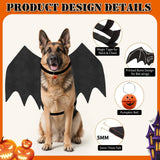 Olanrun Large Dog Halloween Costumes, Adjustable Dog Bat Wings Costumes for Large Dogs with Pumpkin Bell Skeleton Print On The Back, Pet Costume Halloween Cosplay Party Dress Up, XL Black