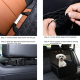 Flow.Month Pet Front Seat Cover Pet Booster Seat,Deluxe 2 in 1 Dog Seat Cover for Cars Waterproof Dog Front Seat Cover Pet Bucket Seat Cover with Safety Belt(Black)