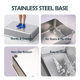 MEEXPAWS Rabbit Litter Box Stainless Steel, Large Bunny Litter Box with Raised Grid and Washable Pee Pad, Metal Litter Pan High Side for Rabbit,Small Animal Toilet Potty Tray Easy Cleaning,Less Stink