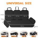 Dog Car Seat Cover for Back Seat - Waterproof, Non-Slip, Pet Bench Seat Covers, with 60/40 Split Bench Fit, Universal Size for Sedans, Trucks & SUVs, Machine Washable, Non-Stick Fur & Durable, M-Black