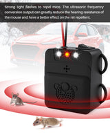 Under Hood Rodent Repeller, Professional Mouse Repellent, Ultrasonic 12V Car Pest Repeller Squirrels, Pack Rat Deterrent for Cars Trucks RV Engine Bay Warehouse Attic with Evictor Strobe Light 4 Pack