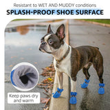 SCENEREAL Dog Shoes for Hot Pavement for Small Medium Dogs Paw Protectors, Summer Heat Boots Resistant Waterproof Soft Outdoor Walking Indoor Hardfloors, Blue Size 4