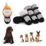 Dog Shoes for Medium Large Dogs Winter Dog Snow Boots Anti-Slip Dog Boots & Paw Protectors Warm Wool Snow Booties with Reflective for Hiking 4Pcs,Size 1