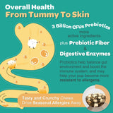 NATURE TARGET Dog Allergy Relief Freeze Dried Chews, with Probiotics, Colostrum for Immune Health, Anti Itch & Seasonal Allergies & Scratching, Omega 3 for Skin & Coat Health, Pawlicking, Hot Spots