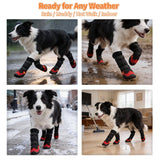 UIQELYS Dog Boots for Snow & Hiking, Waterproof High Top Protectors with Adjustable Reflective Straps, Anti-Slip Paw Protection Shoes for Mud and Hot Pavement-Ideal for Small to Large Dogs(Black, 7)