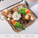 YUEMOOLIX Bird Foraging Toys Natural Bird Toys Conure Toys Parrot Shredding Hanging Toys for Small to Medium Birds Parakeet Cockatiel Conure Lovebird Budgie