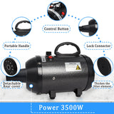 Hoqqf Dog Dryer for Large Dogs 5.2HP 3800W High Velocity Pet Hair Dryers with Heater for Grooming, Spind Temperature Adjustable Pet Dryer Machine with 4 Nozzles (Black)