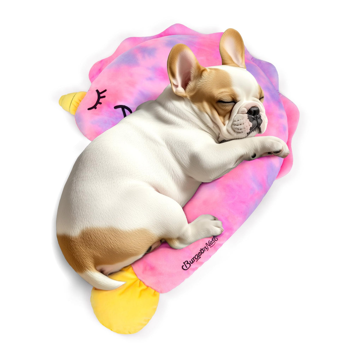 BurgeonNest Small Dog Calming Pillow for Dogs and Cats, Fluffy Soft Colorful Sleep Bolster Cozy Pet Bed Pillow, Great Present for Senior Pup Puppy Kitten, Washable, L