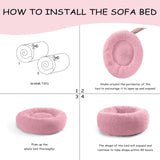 Bunlitent 23'' inch Calming Dog Bed, Anti-Anxiety Donut Small Dog Bed, Warming Cozy Soft Cute Round Washable, Marshmallow Cuddler Nest Puppy Dogs and Cats Bed, Pink