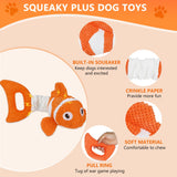Molantaule Squeaky Dog Toys, Durability Interactive Tug of War Puppy Toys for Indoor and Outdoor Play - Stuffed Pet Dog Toys with Soft Fabric Suitable for Small, Medium, and Large Dogs