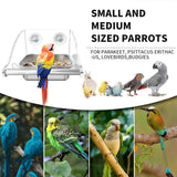 Bird Feeder for Cage,No Mess Bird Feeders, with Anti-Slip Stand, Stainless Steel Bird Bowls Parakeet Feeder for Parakeet, Psittacus Erithacus, Lovebirds,Budgies