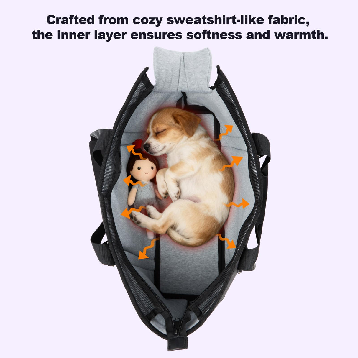 Ownpets Dog Purse Carrier, Carrier with Pockets for Medium Puppies for Travel Vet Shopping, Fits 18-20 lbs, Cat and Dog Tote Bag, Women's Hands-Free Pet Carrier Bag, (Black)