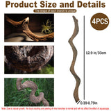 Reptile Decor 4PCS Natural Forest Branch Terrarium Habitat Driftwood Decoration Lizard Climbing Tree Branch for Bearded Dragon Gecko Snake Frog Chameleon Spider