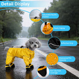 Dog Suspender Boots,Waterproof Dog Snow Boots,Adjustable Anti-Slip Rain Snow Boot for Dogs,Dirty-Proof Dogs Reflective Boot & Paw Protectors for Outdoor Walking Winter Snows Rain (Yellow, L)