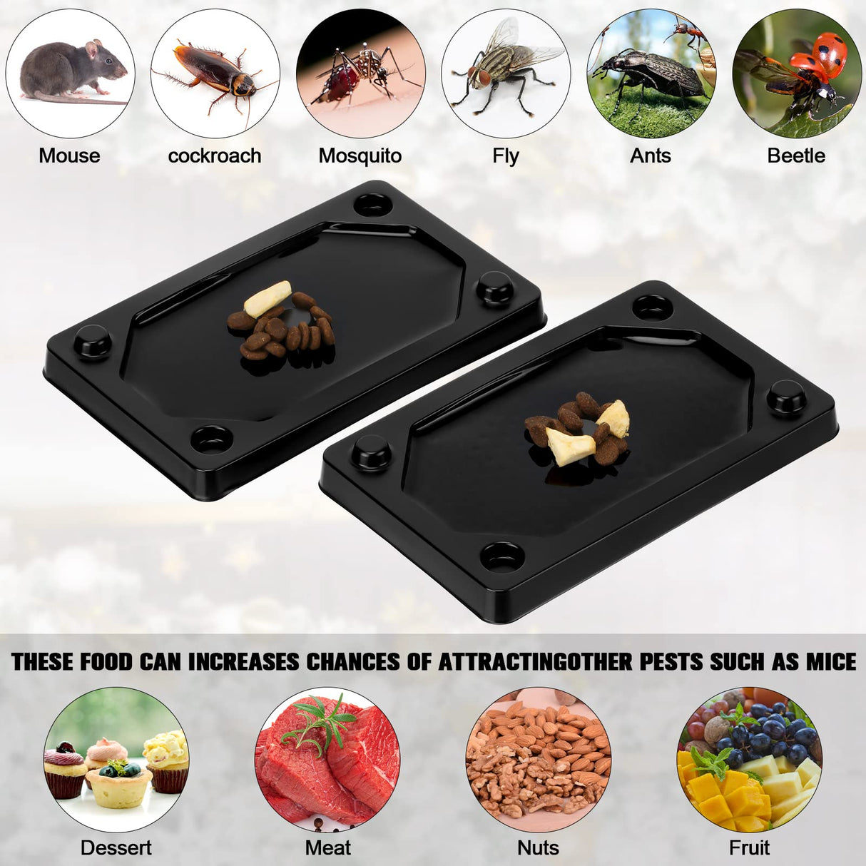 Mouse and Insect Glue Traps Mouse Sticky Traps Plastic Sticky Adhesive Mice Snake Insect to Use Indoor (64 Pieces,3 x 5 Inch)