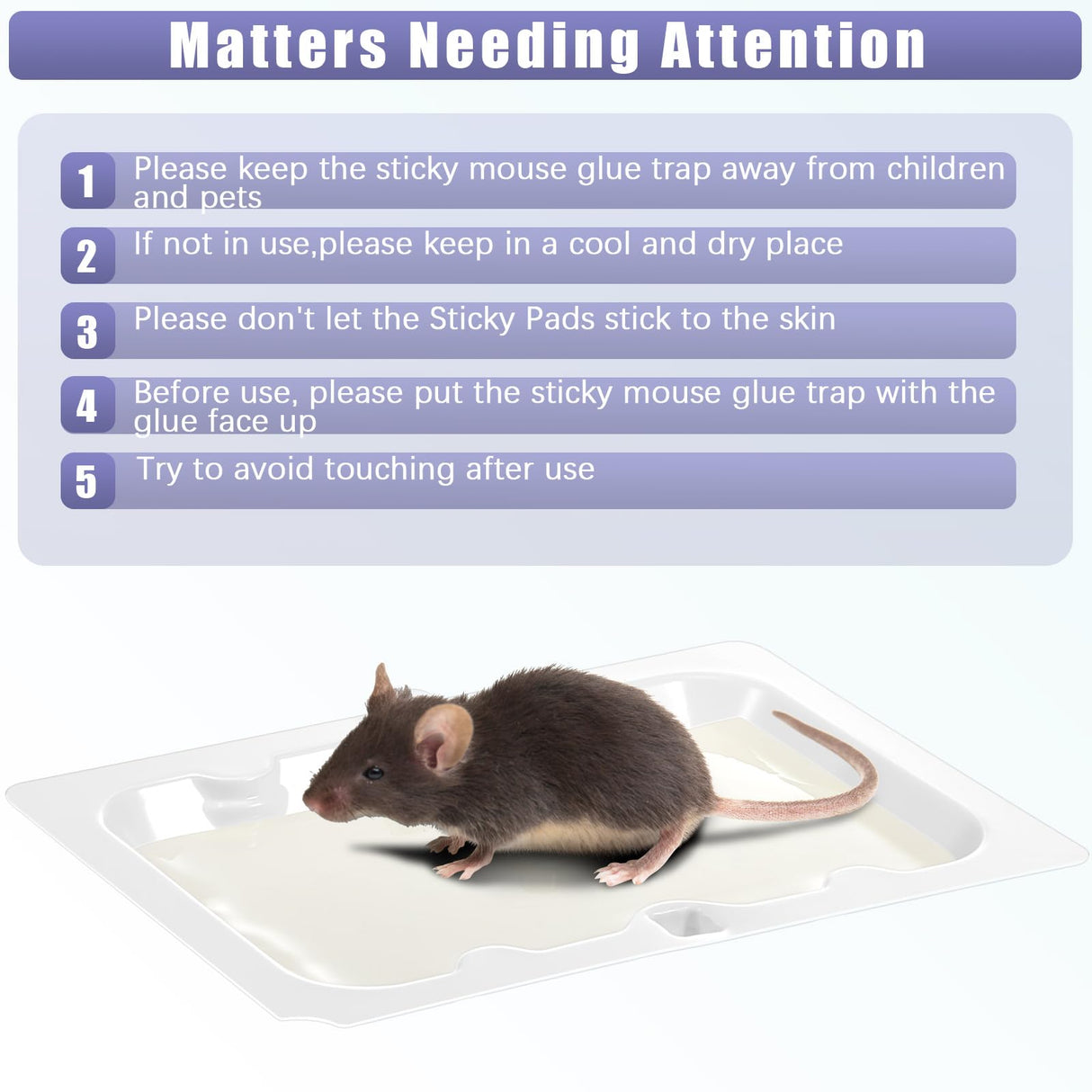 Qualirey 24 Pack Baited Glue Traps Sticky Mouse Trap Rat Traps Indoor Rodent Killer Baited Trays Rat Mouse Exterminator Plastic Sticky Non Toxic Mice Trap for Home Indoor Outdoor Mice Rats Rodent