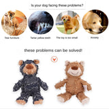 MAXBECK Dog Companion for Heavy Chewers- Indestructible Robust Bear Dog Toy, Resistant Squeaky Dog Toys for Heavy Chewers, Unbreakable Stuffed Plush Dog Toys for Aggressive Chewers (A-Navy)